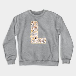 cat letter L(the cat forms the letter L) Crewneck Sweatshirt